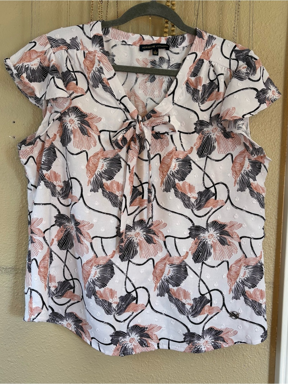 Tie Neck Floral Blouse